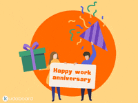Kudoboard work anniversary employee recognition happy work anniversary kudoboard GIF