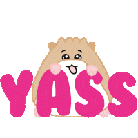 hamstaworld cute party yes excited Sticker