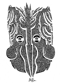 black and white mask GIF by Miron