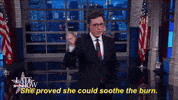 Stephen Colbert She Proved She Could Soothe The Burn GIF by The Late Show With Stephen Colbert