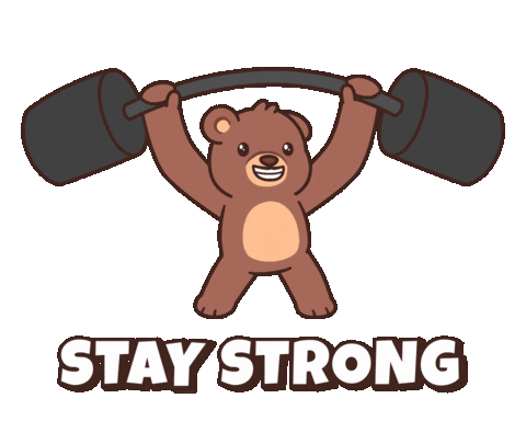 Stay Strong Teddy Bear Sticker by BEARISH