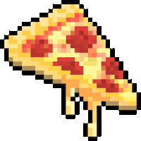 rippasippa pixel gaming pizza 8bit Sticker
