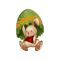 nindypo green bunny rabbit easter Sticker