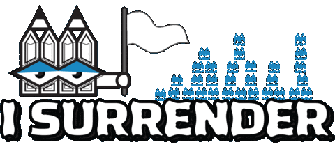 White Flag I Give Up Sticker by Stamatia Alexaki