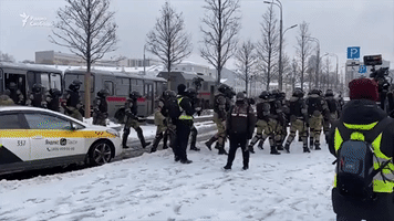 Police Detain Activists Near Sukharevskaya Metro Station in Moscow