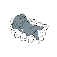 BunBea bunny rabbit cloud floating Sticker