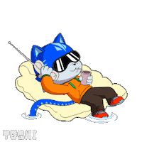 Relaxed Cat Sticker by Toshithecat