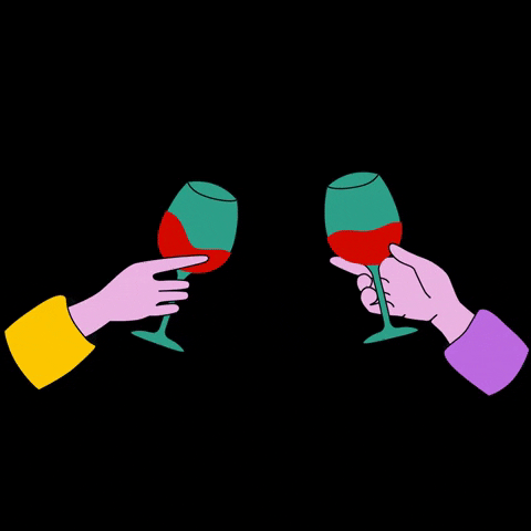 alnsauer netflix cheers friday wine GIF