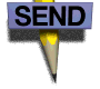 Gif image of pencil and moving flag that sys send email.