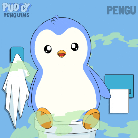 Penguin Poop GIF by Pudgy Penguins