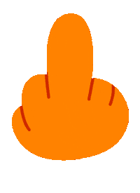 Orange Middle Finger Sticker