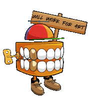 Teeth Begging Sticker by Grillz Gang