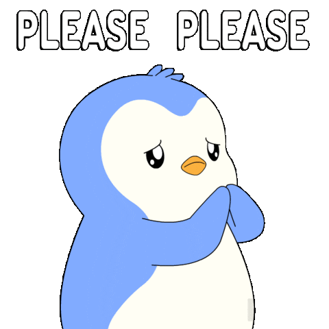 Begging Please Please Sticker by Pudgy Penguins