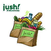 jushpl mural zakupy jedzenie jush Sticker