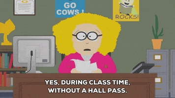hall pass office GIF by South Park 