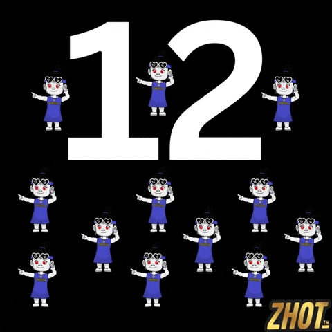 Number 12 Counting GIF by Zhotcita