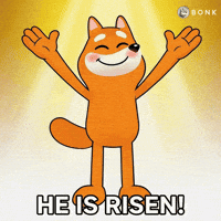 He Is Risen Smiling GIF by BONK