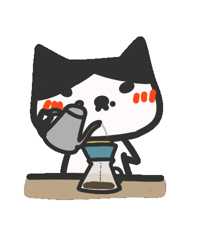Cat Pour Over Sticker by yomoyeah