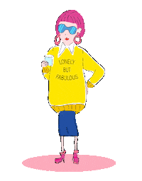 lonely fashion Sticker