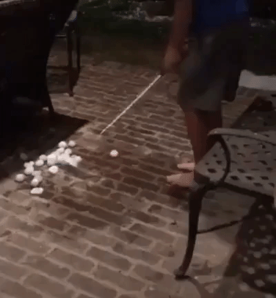 Young Texan Plays Golf With Giant Hailstones