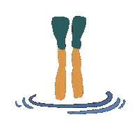 Sea Swimming Sticker by Demic