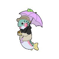 shimizukouen かわいい umbrella june 魚 Sticker