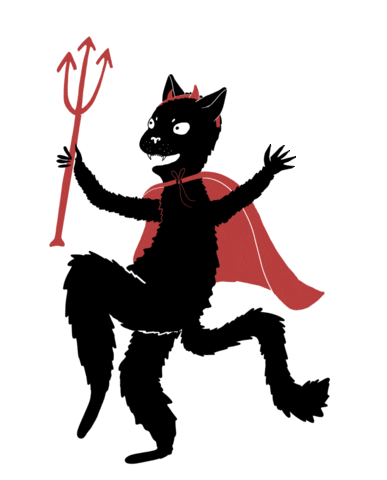 Black Cat Devil Sticker