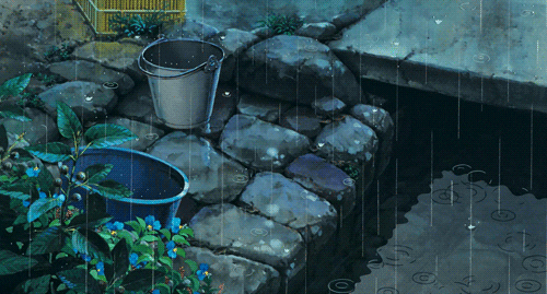 anime scenery rainfall GIF