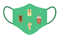 CuteZoDesigns christmas holidays facemask stay safe Sticker