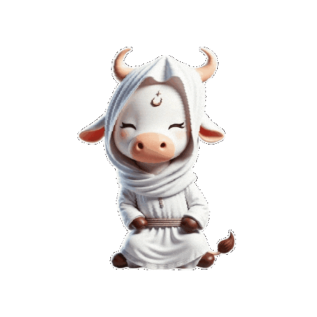 sagemoohammad giphygifmaker moon cow meditation Sticker