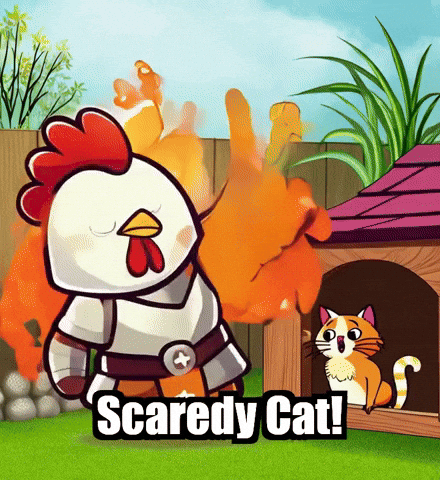 Scared Scaredy Cat GIF by Zorooster