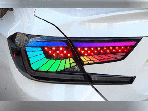 TunerGenix giphygifmaker rgb led tail lights for honda accord 18 - 22 GIF