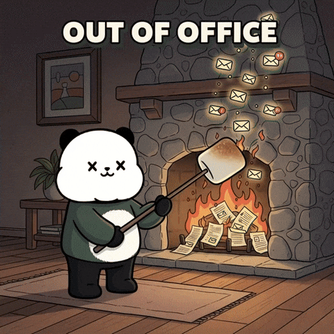 Out Of Office Vacation Mode GIF by Kanpai Pandas