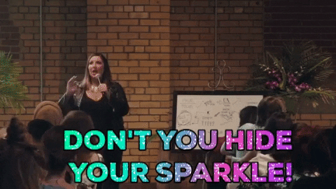 RachelSheerin giphygifmaker excited sparkle pointing GIF