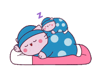 Sleepy Night Time Sticker by Pembe