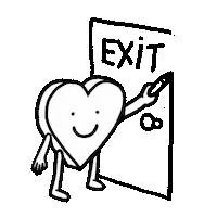 Tabas love heart draw door Sticker