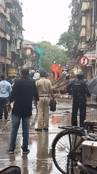 Building Collapses in Mumbai as Heavy Rain Continues to Batter City