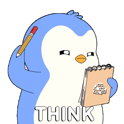 Penguin Think Sticker by Pudgy Penguins