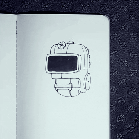 laurenthrybyk giphyupload hello hey robot GIF