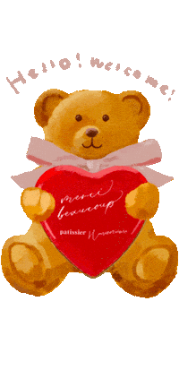 patissierharinezumi love hello bear welcome Sticker