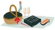 Picnic Sticker by Sushi Yama