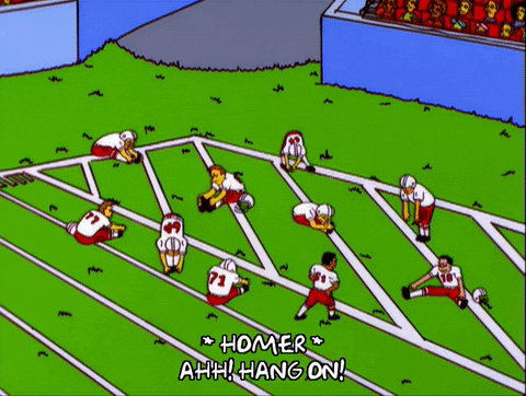 episode 11 football players warming up GIF