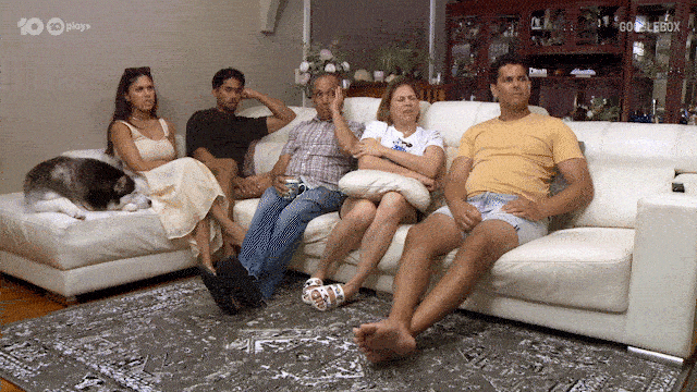 Turning Away Australian Tv GIF by Gogglebox Australia