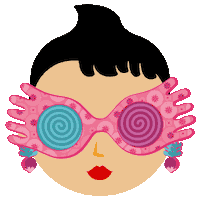 haveanicedaydesign luna gafas psicodelico lovegood Sticker