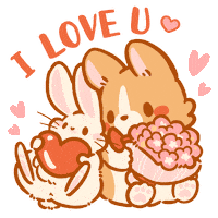 Chinese New Year Love Sticker by Lazy Corgi