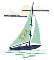 Ocean Boat Sticker by Graham and Green