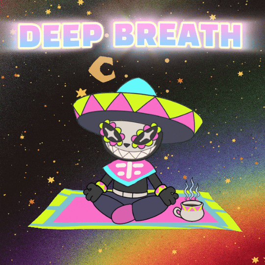 Deep Breath Cat GIF by Party Icons