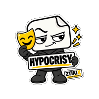 Two Faced Hypocrisy Sticker by ZTIKIX