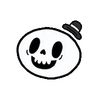bandofdoodlers illustration kawaii skull bod Sticker