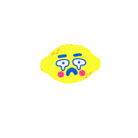 ninaaffan happy sad orange lemon Sticker